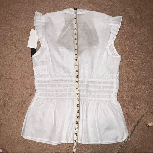 XOXO White Button-Up Sleeveless Peplum Blouse - Picture 8 of 8